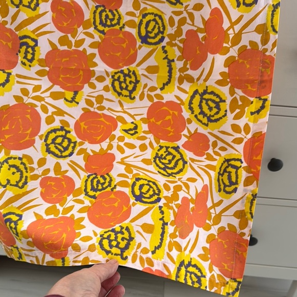 Marimekko Floral Orange and Yellow Cotton Runner - Picture 2 of 6